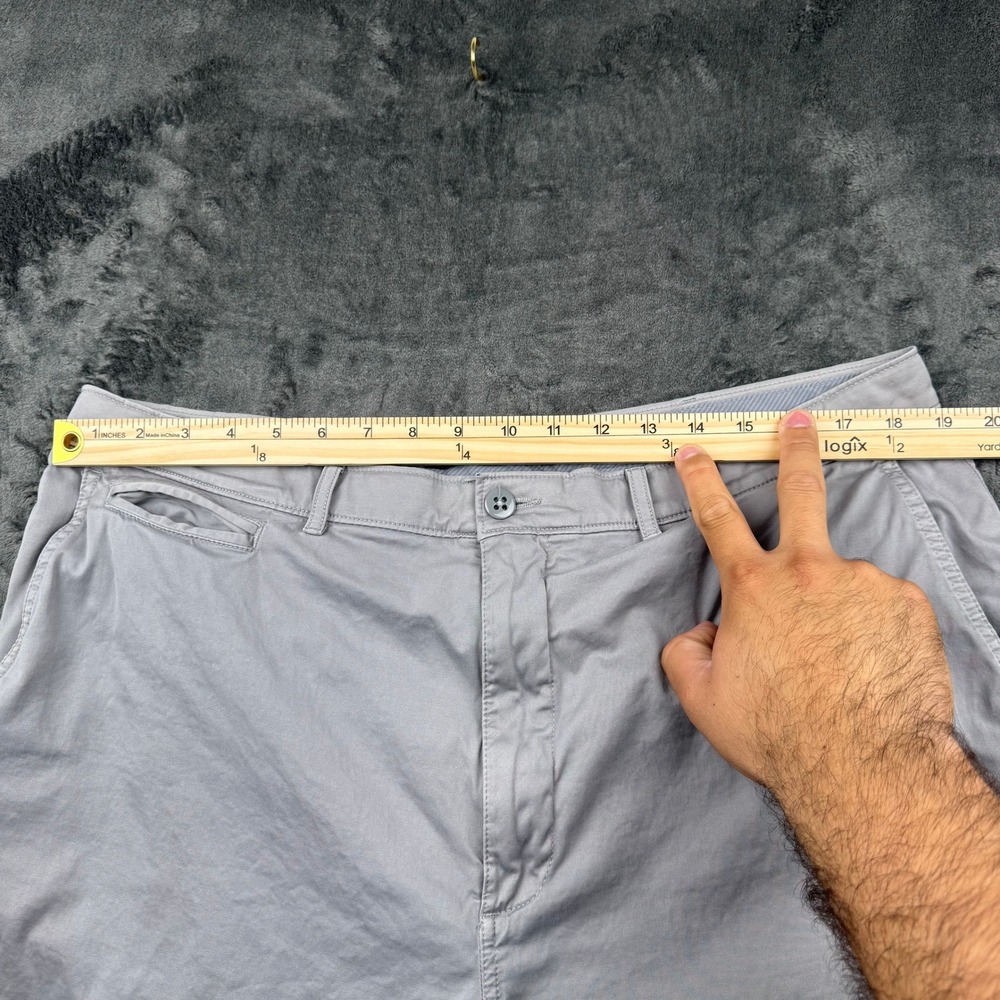 Cremieux Mens Gray Cotton Stretch Chino Shorts Size 40 Flat Front Classic Casual - Picture 2 of 11
